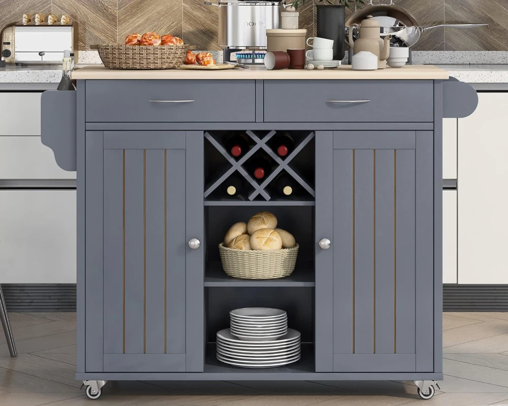 rustic kitchen island on wheels