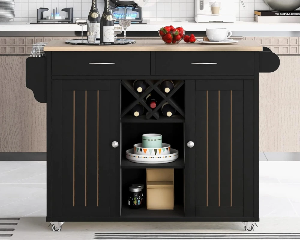 rustic kitchen island on wheels