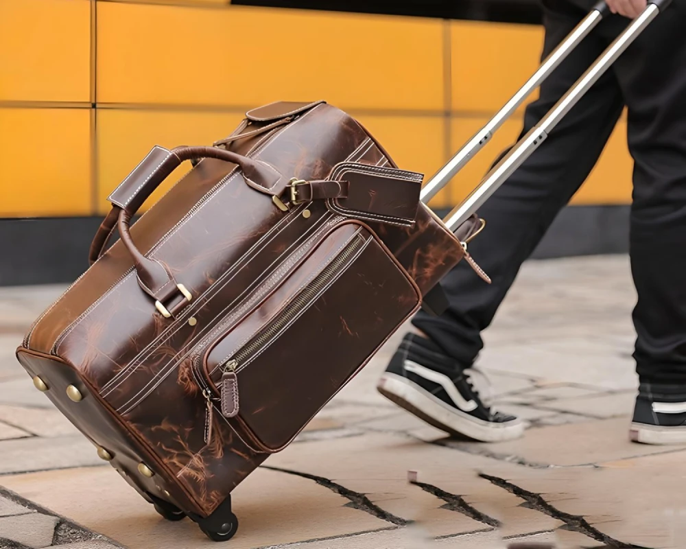 carry on leather bag